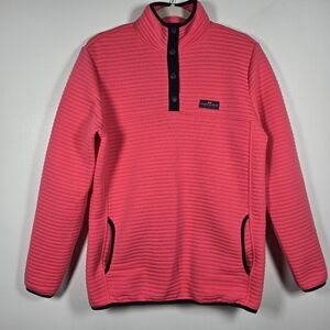NEW Simply Southern Bright Pink Ribbed Snap Button Pullover Sweater Size Medium